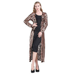 Black Sequined Perspective Long Cardigan TQK280045-2