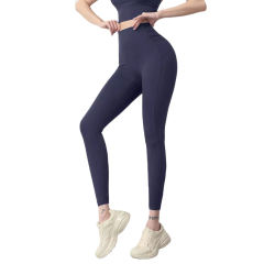 Dark Blue Fake Two-pieces Bra with Pant Yoga Set TQE91350-77