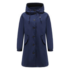 Navy Blue Weatherproof Hooded Outdoor Rainproof Coat TQK280160-34