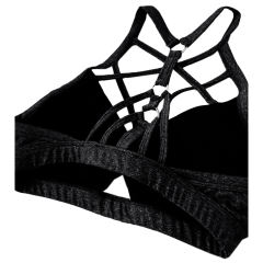 Black Front Criss-cross Bra with Pant Yoga Set TQE91346-2