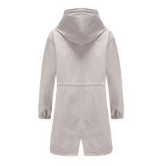 Light Gray Weatherproof Hooded Outdoor Rainproof Coat TQK280160-25