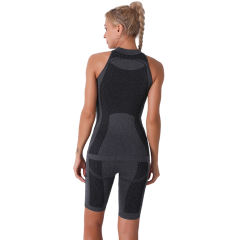 Dark Gray Seamless Sleeveless Tank Sports Set TQE00136-26