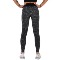 Black Camo Print Sports Bra with High Waist Pant Set TQE00132-2