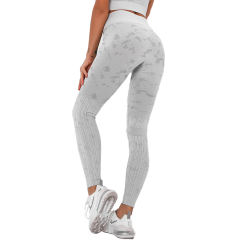 Gray Camo Print Sports Bra with High Waist Pant Set TQE00132-11