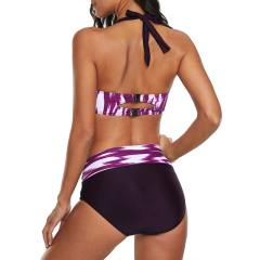 Purple White Tie Dye Bikini Swimwear TQK610111-8