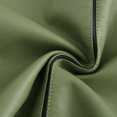 Light Green Turn Down Slim Fit PU Leather Jacket TQK280095-28