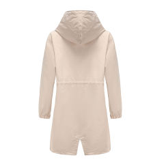 Khaki Weatherproof Hooded Outdoor Rainproof Coat TQK280160-21