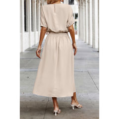 Apricot Pleated Crop Top with Skirt Set TQX711094-18