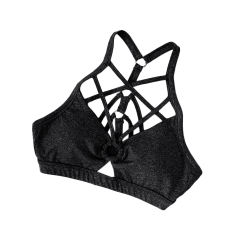 Black Front Criss-cross Bra with Pant Yoga Set TQE91346-2