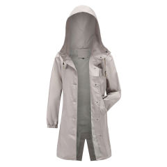 Light Gray Weatherproof Hooded Outdoor Rainproof Coat TQK280160-25