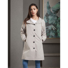 Light Gray Weatherproof Hooded Outdoor Rainproof Coat TQK280160-25