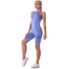 Light Blue Seamless Sleeveless Tank Sports Set TQE00136-30