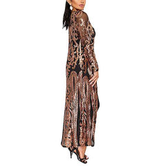 Black Sequined Perspective Long Cardigan TQK280045-2