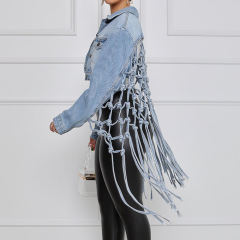 Light Blue Back Woven Denim Jacket