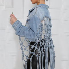 Light Blue Back Woven Denim Jacket