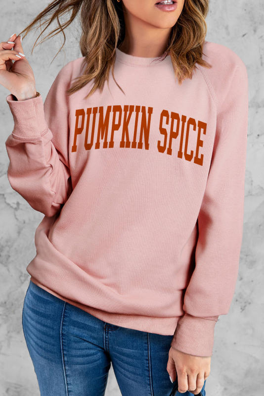 Pink PUMPKIN SPICE Reglan Sleeve Sweatshirt