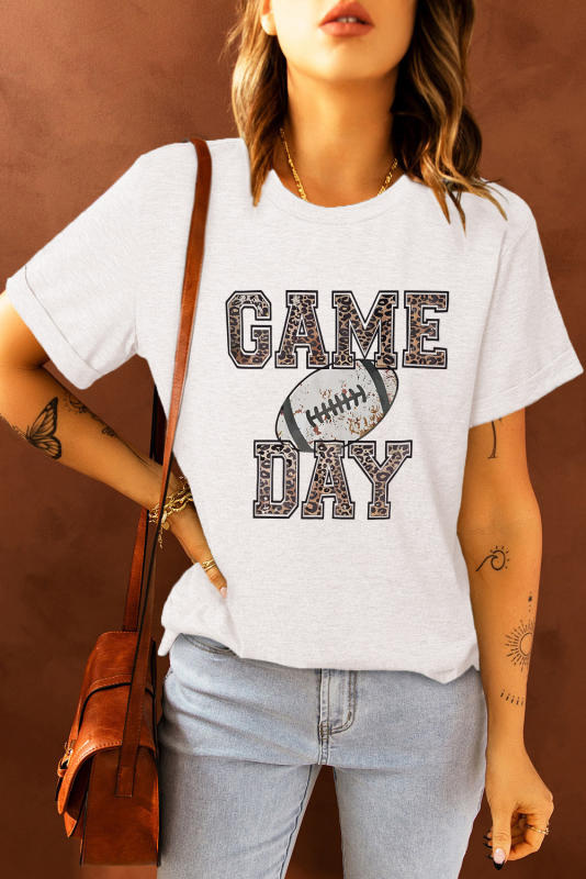 White Leopard GAME DAY Monograms T-shirt