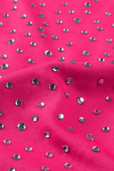 Rose Rhinestone Allover Round Neck Short Sleeve Bodysuit LC6421365-6