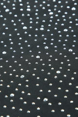 Black Rhinestone O-neck Long Sleeve Bodysuit