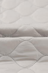 Beige 4 Big Pockets Quilted Button Down Puffer Coat