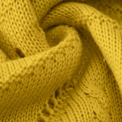 Yellow Polo V Neck Long Sleeve Knit Sweater