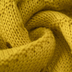 Yellow Polo V Neck Long Sleeve Knit Sweater