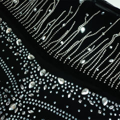 Black Tasseled Rhinestone Halter Club Bodycon Dress
