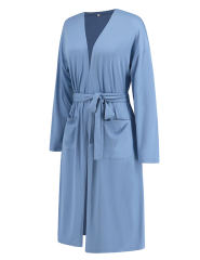 Blue 3pcs Cardigan, Vest and Wide Leg Pant Lounge Set