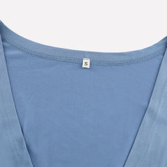 Blue 3pcs Cardigan, Vest and Wide Leg Pant Lounge Set