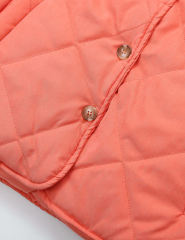 Orange Stand Neck Button-down Pocket Casual Coat