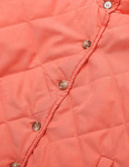 Orange Stand Neck Button-down Pocket Casual Coat