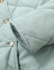 Green Stand Neck Button-down Pocket Casual Coat