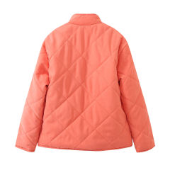 Orange Stand Neck Button-down Pocket Casual Coat