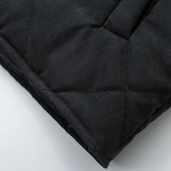 Black Stand Neck Button-down Pocket Casual Coat