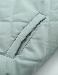 Green Stand Neck Button-down Pocket Casual Coat