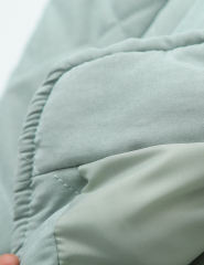 Green Stand Neck Button-down Pocket Casual Coat