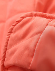 Orange Stand Neck Button-down Pocket Casual Coat
