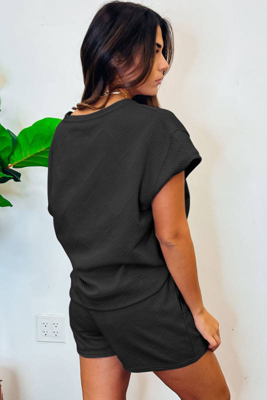 Black Sequin Nutcracker Graphic Textured Short 2pcs Outfit