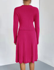 Rosy Knitted Sweater and A-line Skirt Set