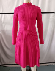 Rosy Knitted Sweater and A-line Skirt Set
