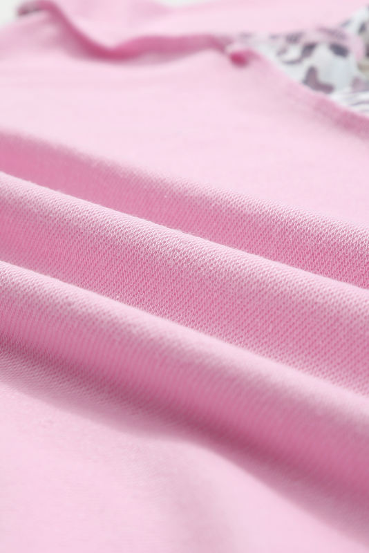 Pink Plus LOVER Graphic Leopard Patchwork Sweatshirt