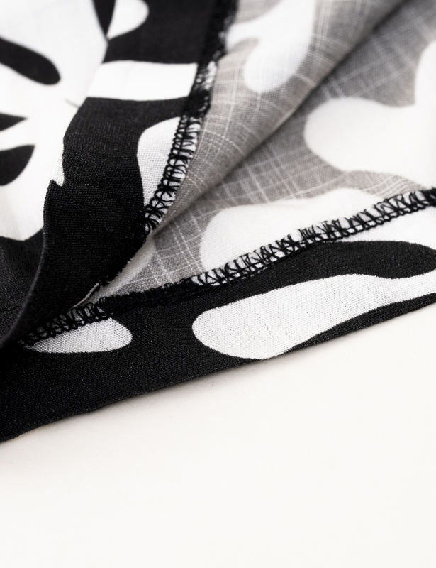 Black White Abstract Print Tube Crop and Pocket Pants Set