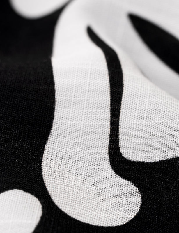Black White Abstract Print Tube Crop and Pocket Pants Set