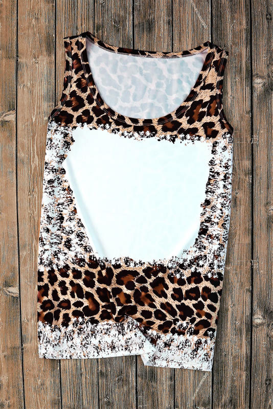 Leopard Easter Rabbit Leopard Bleached Graphic Tank Top