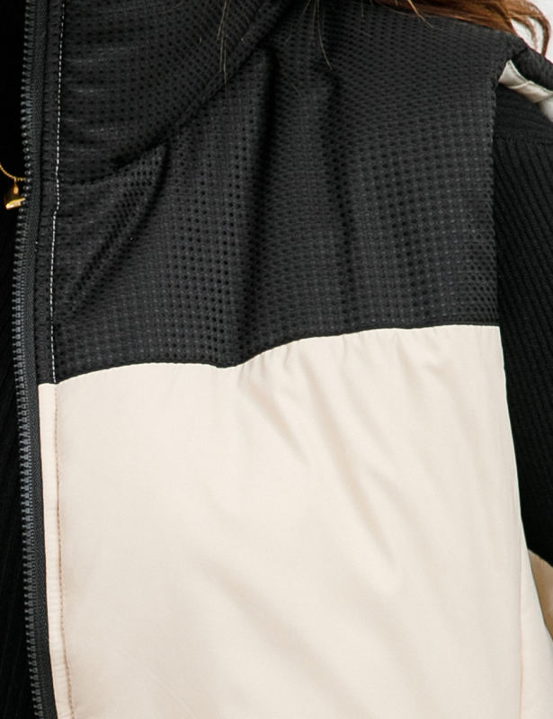 Black White Full Zip Sleeveless Vest Jacket