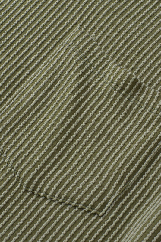 Laurel Green Twist Short Sleeve Corded V Neck Top