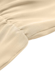 Apricot Solid Color Sleeveless Wide Leg Jumpsuit