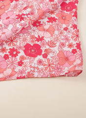 Pink Boho Floral V Neck Kimono Style Blouse