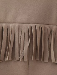 Camel Lapel Collar Long Sleeve Blazer with Tassels