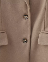 Camel Lapel Collar Long Sleeve Blazer with Tassels